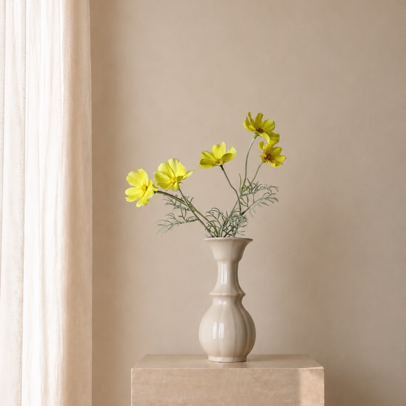 Citron Cosmos Bud Vase