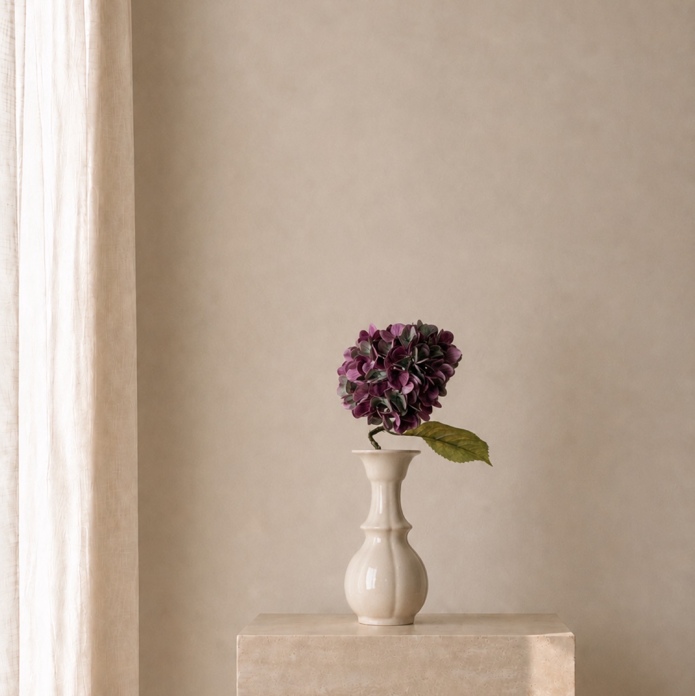 Plum Hydrangea Petite Vase