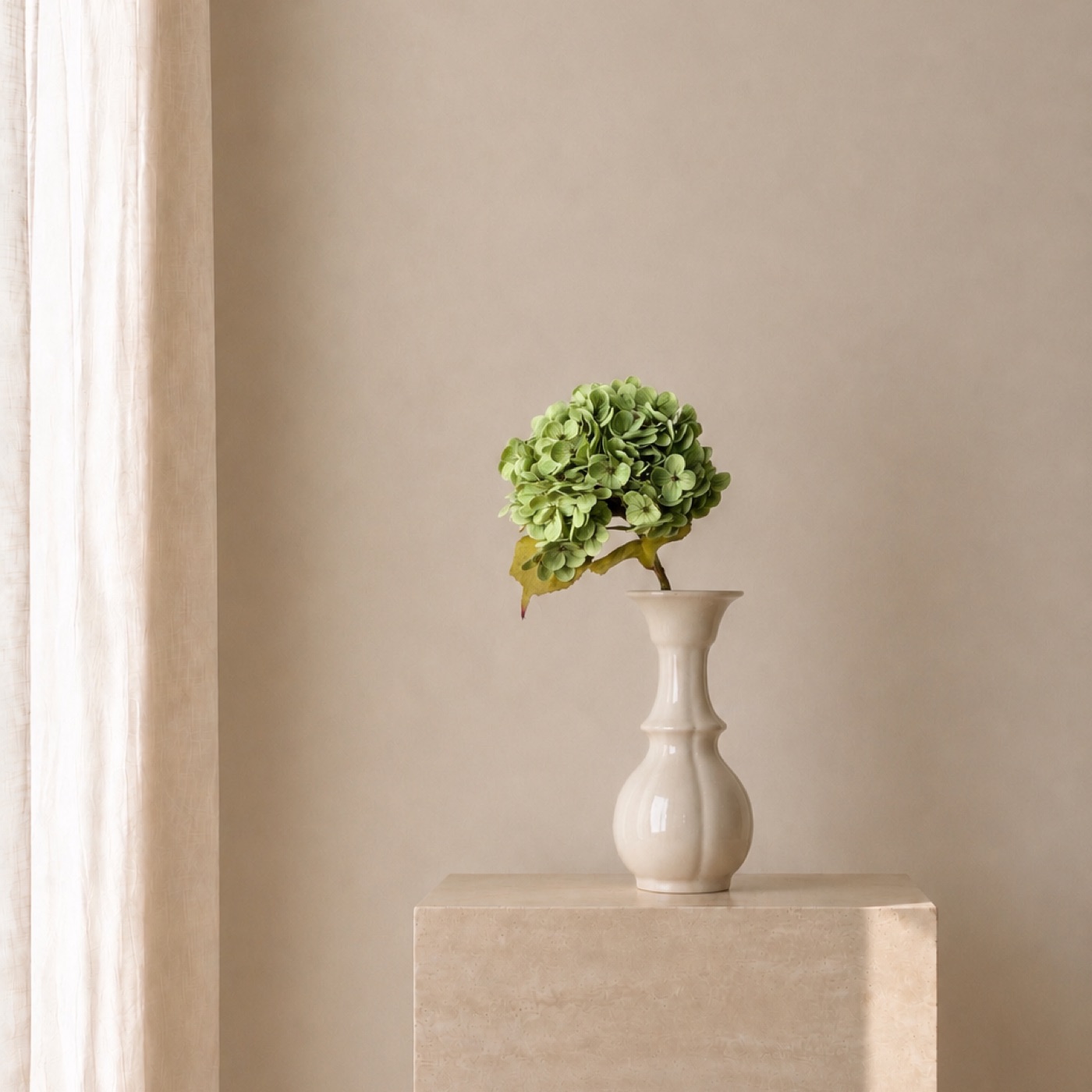 Chartreuse Hydrangea Bud Vase