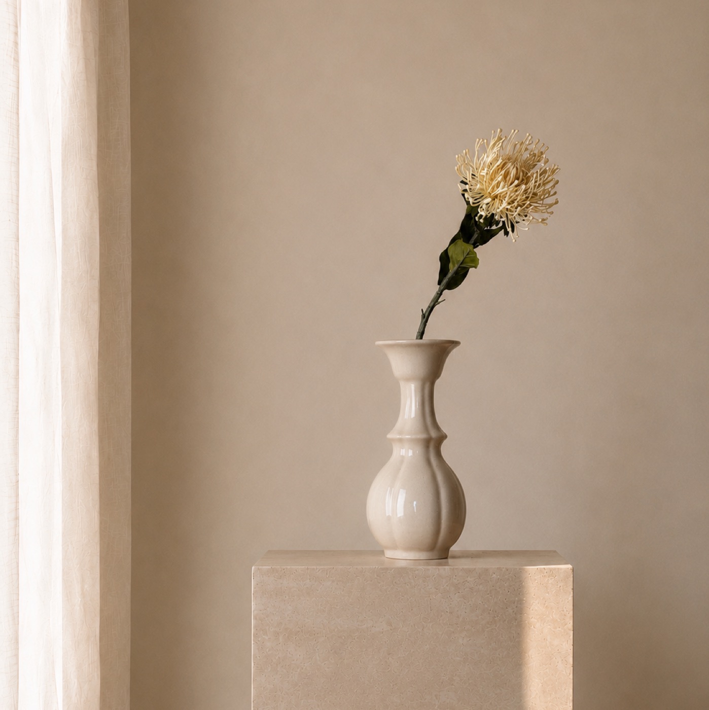 Ivory Protea Petite Vase
