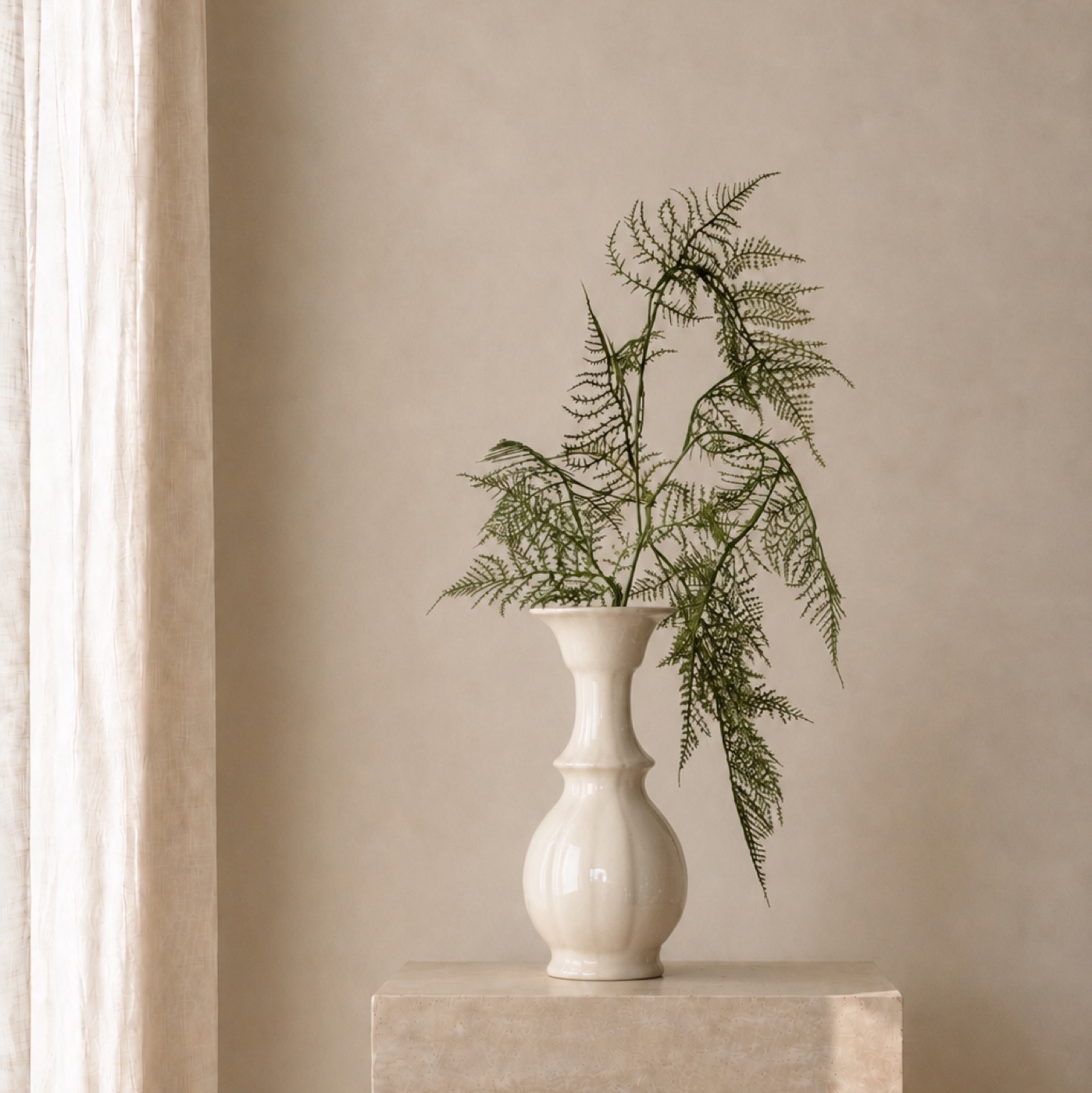 Asparagus Fern Porcelain Vase
