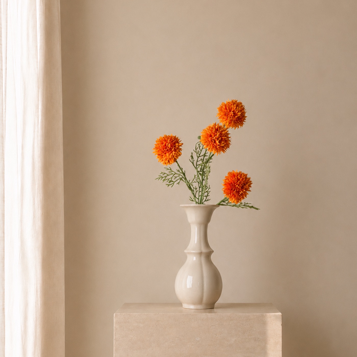 Tangerine Marigold Vase