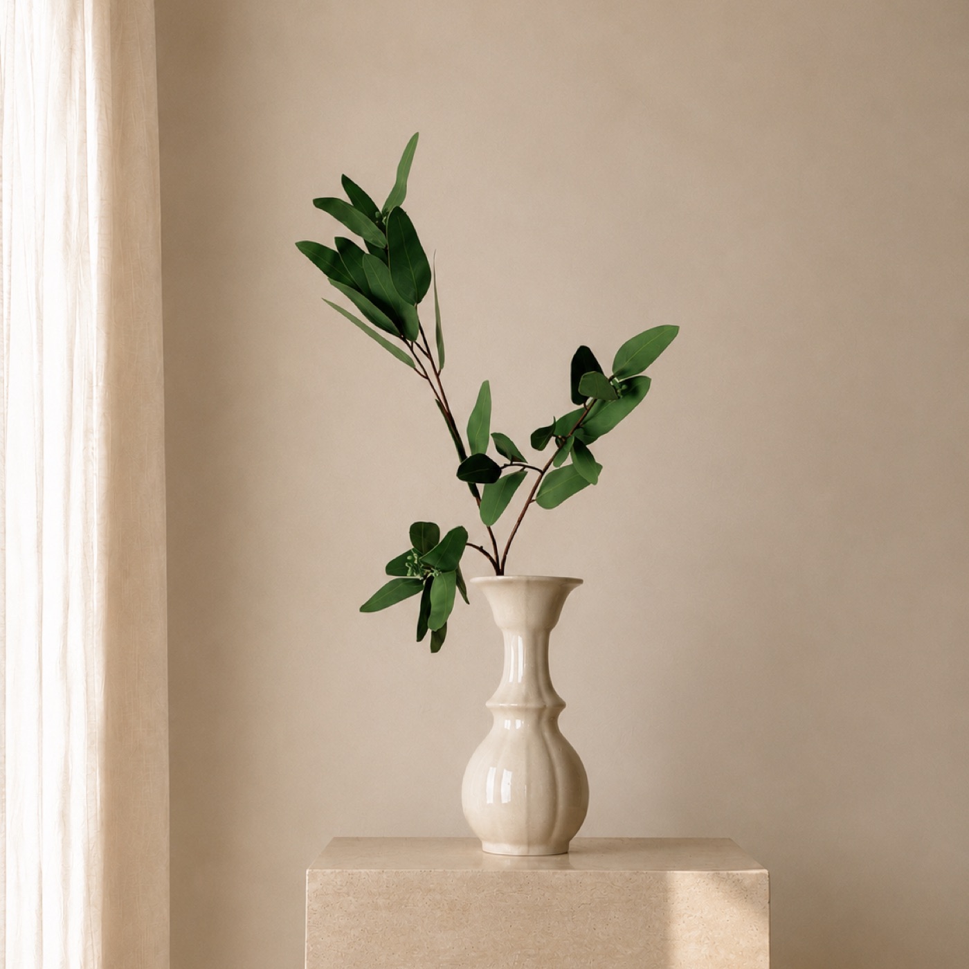Olive Citrus Leaf Vase