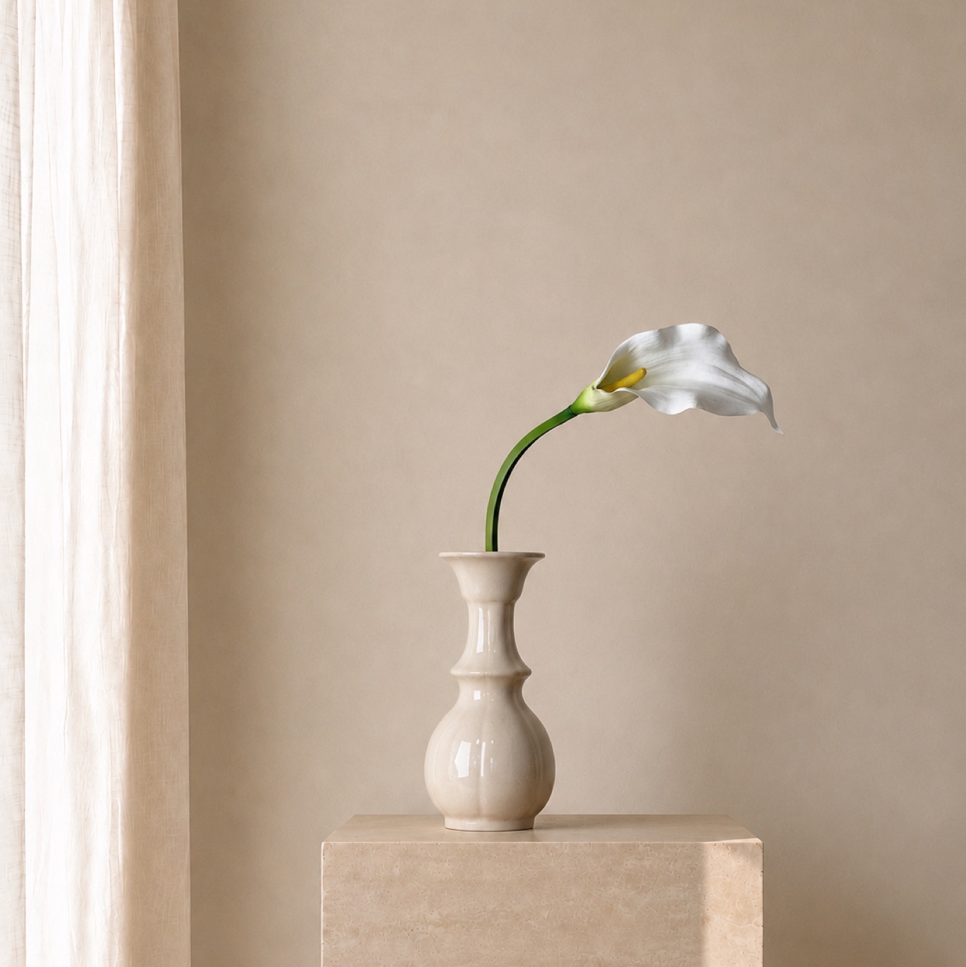 Alabaster Calla Arc Vase