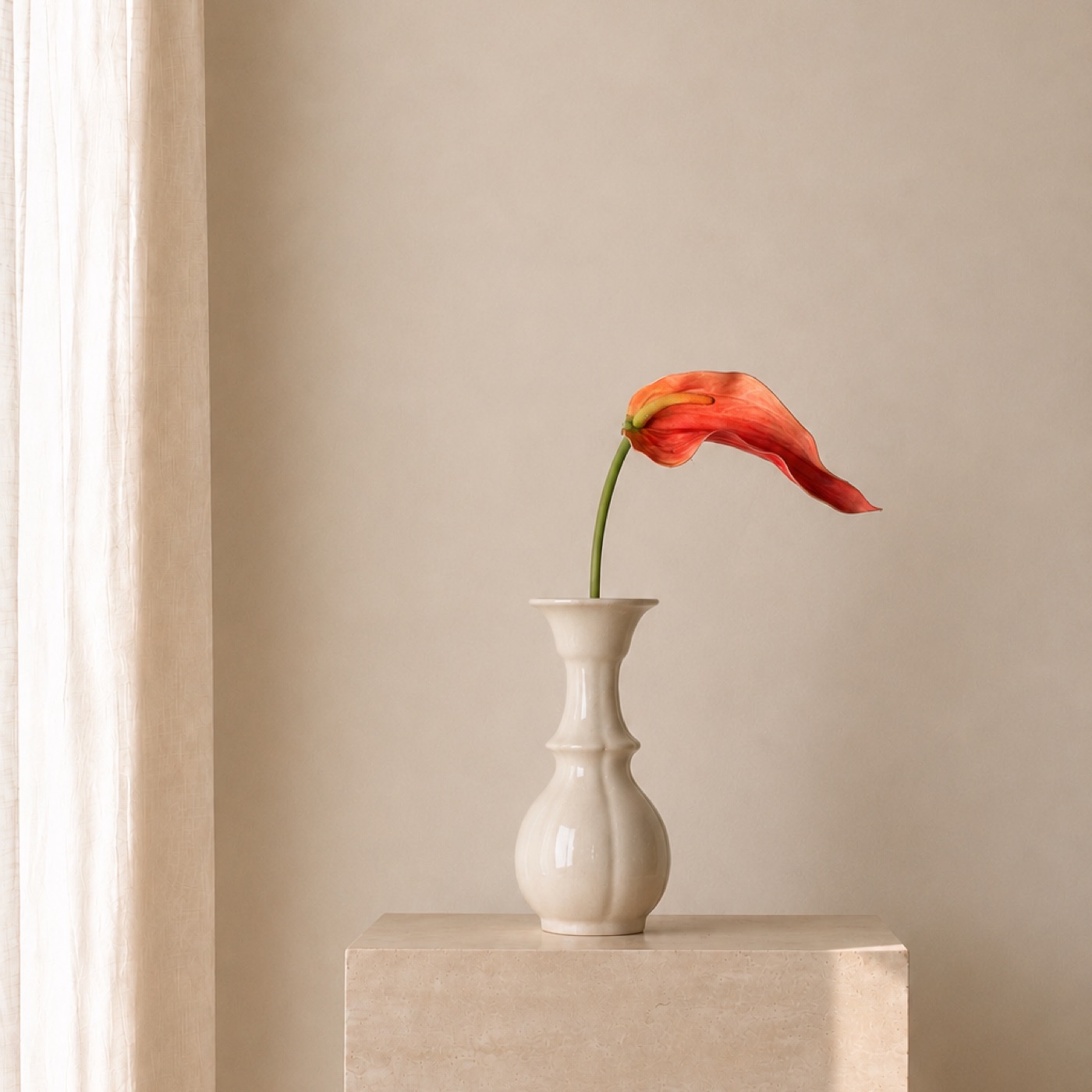 Coral Calla Lily Stem