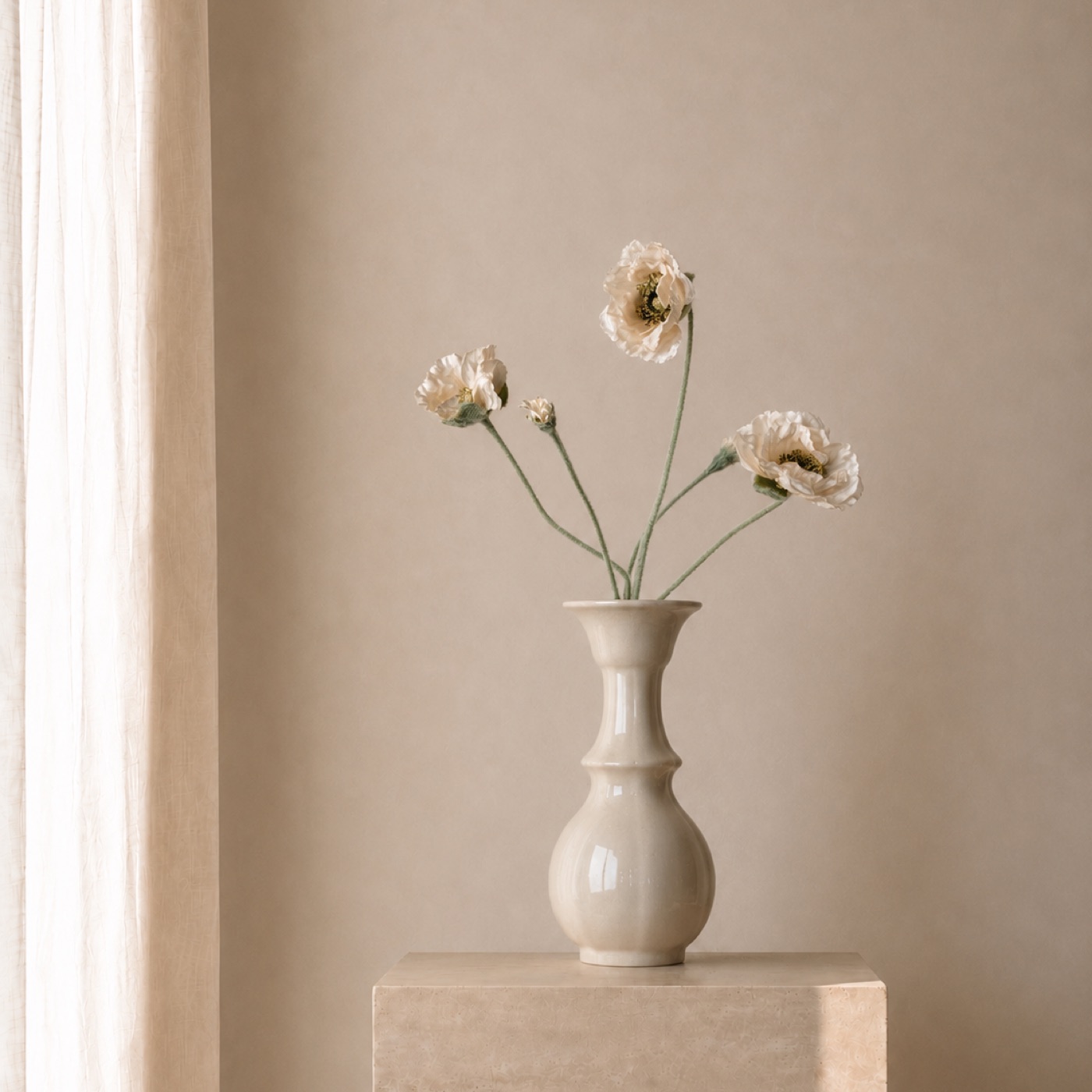 Parchment Cosmos Stem Vase