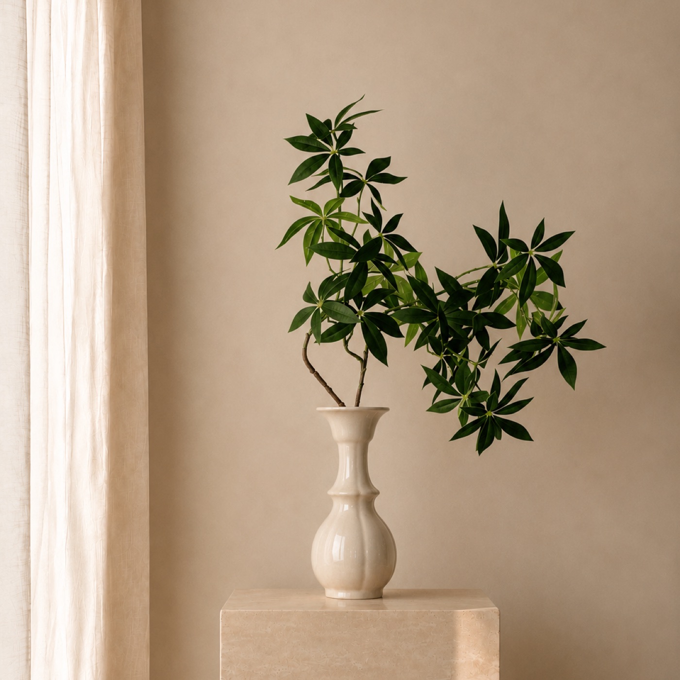 Verdant Laurel Branch Vase