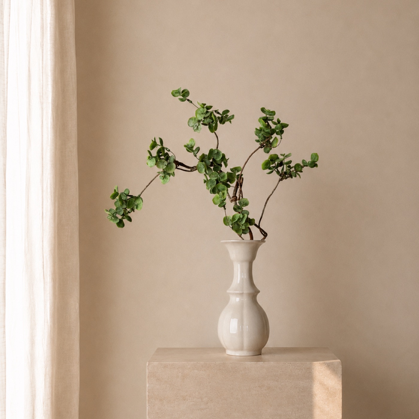 Green Elder Branch Vase