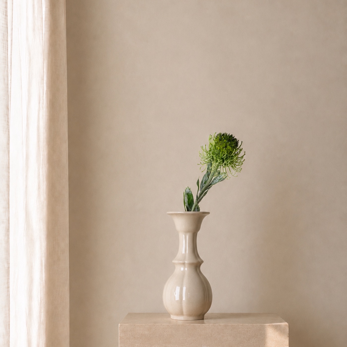 Green Thistle Stem Vase