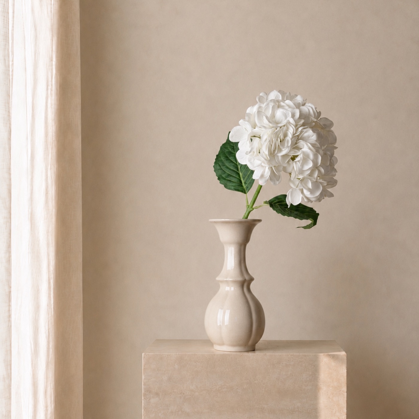 Ivory Hydrangea Petite Vase