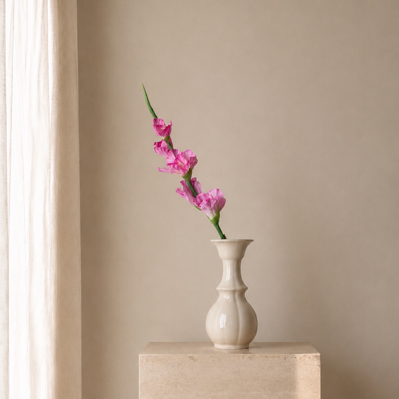 Magenta Gladiolus Stem Vase