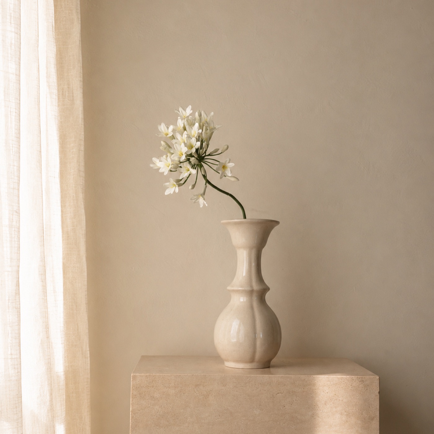 White Blossom Arc Vase