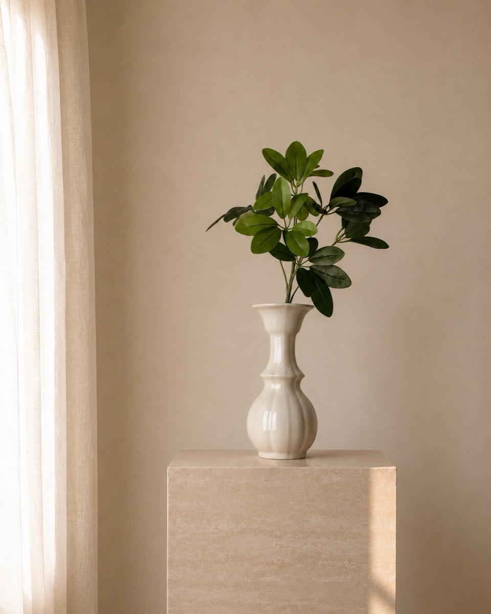 Faux Schefflera Branch, Short (Green)