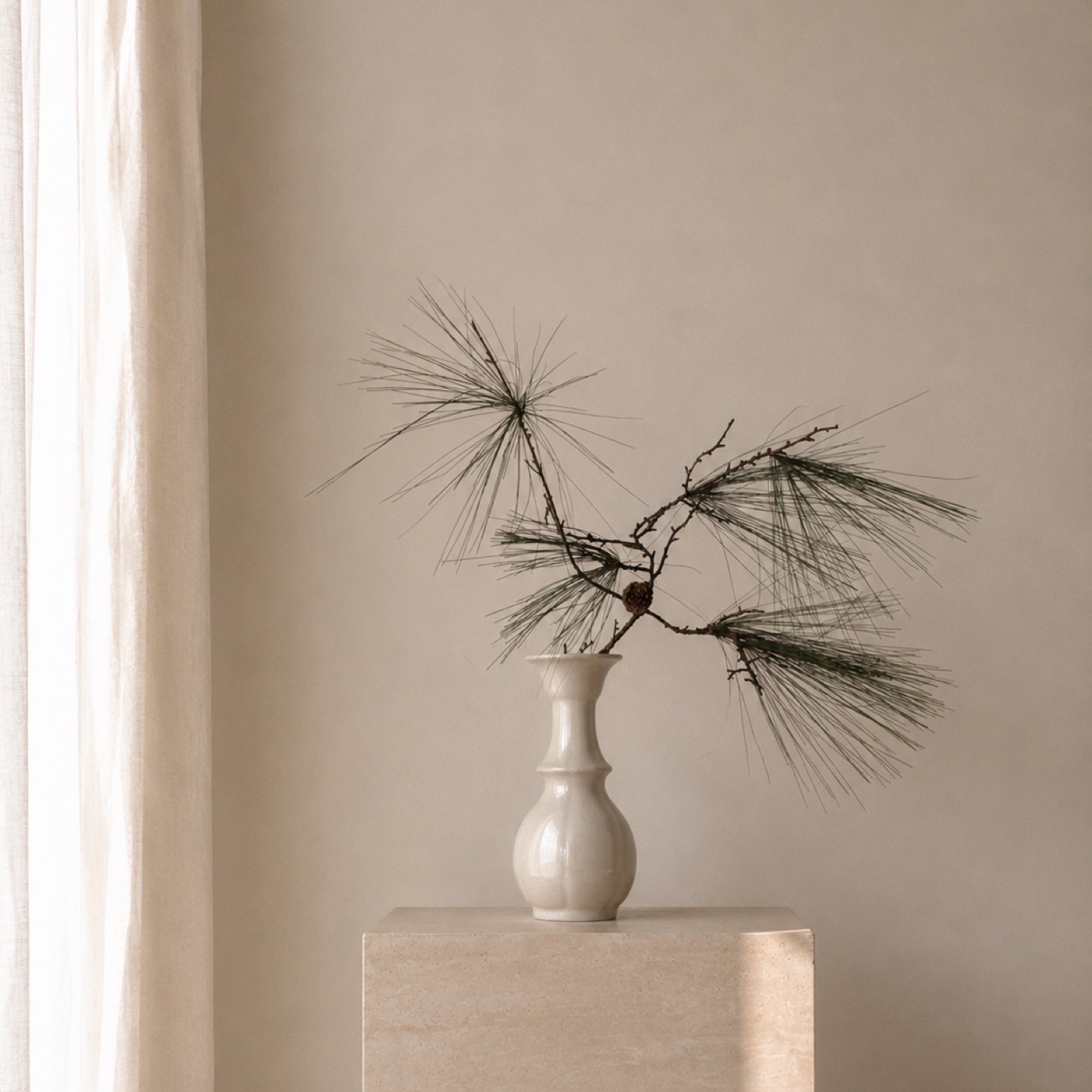 Ink Pine Branch Vase