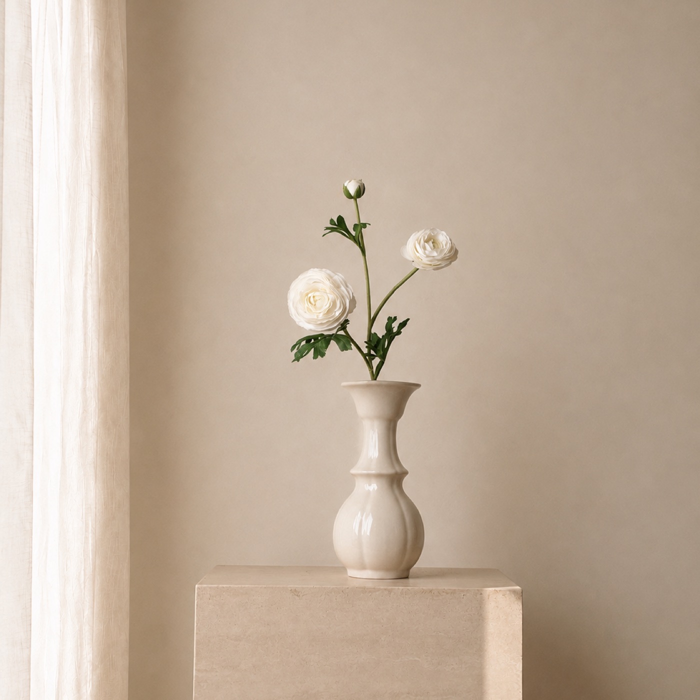 Real-Touch Lisianthus Spray, 3-Bloom (White)