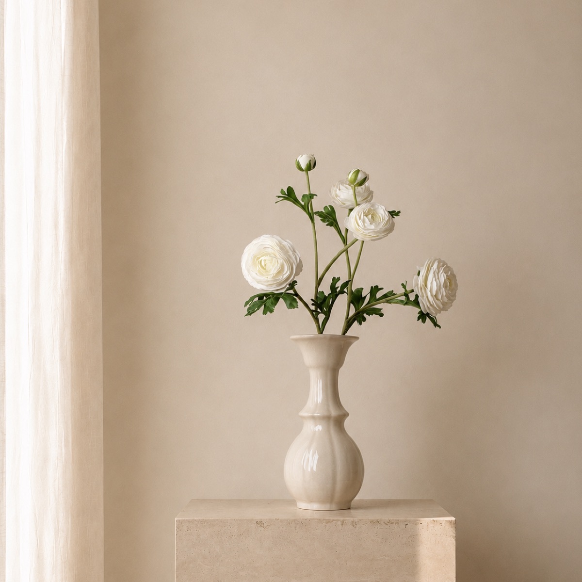 Real-Touch Lisianthus Spray, 3-Bloom (White)