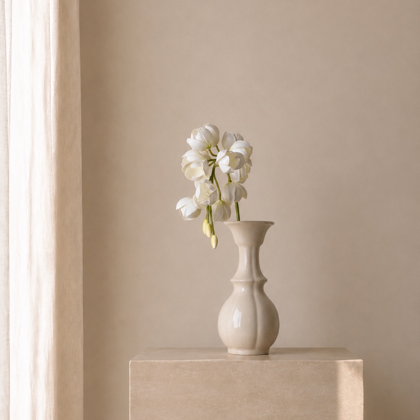 White Orchid Cascade Vase