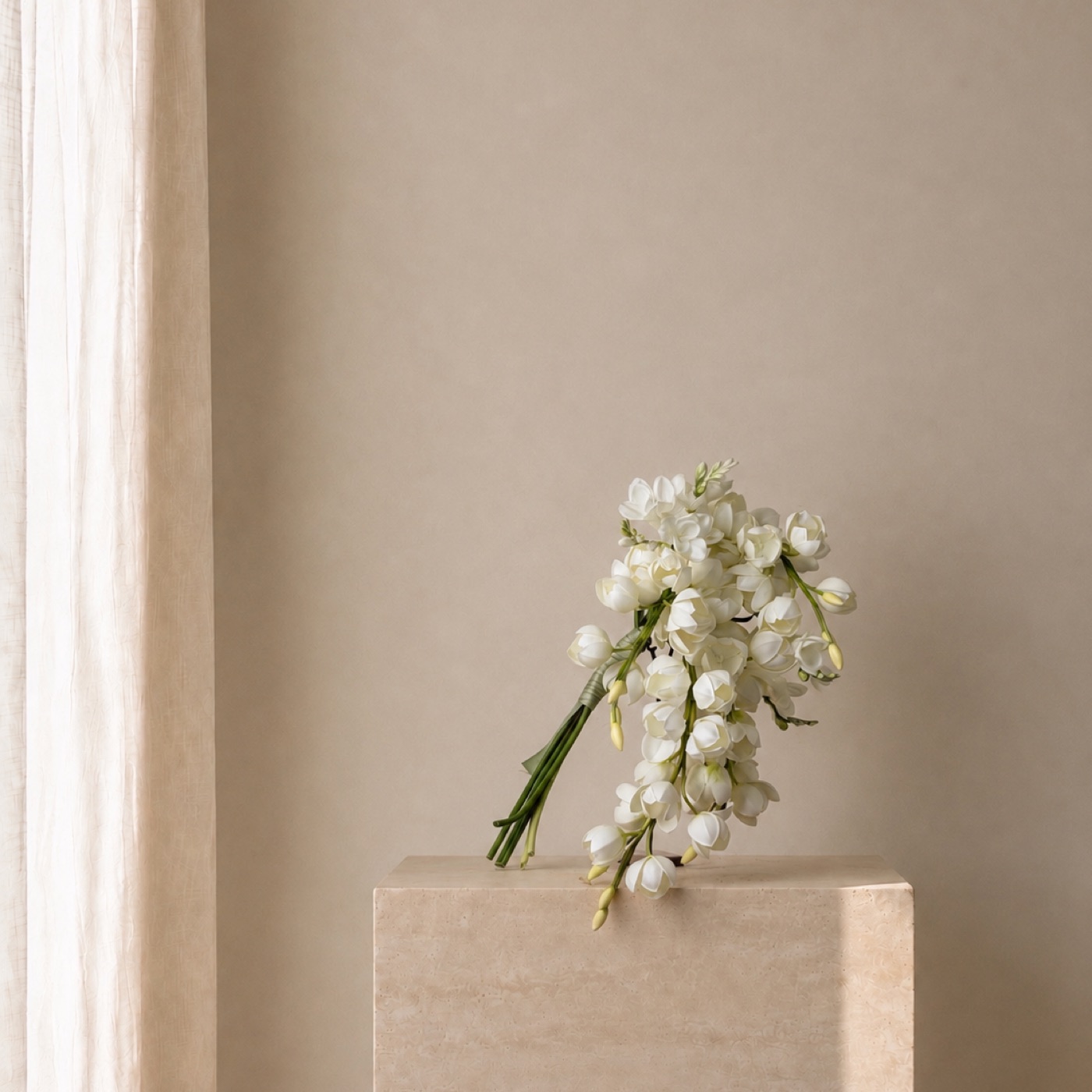Ivory Freesia Cascade Bouquet