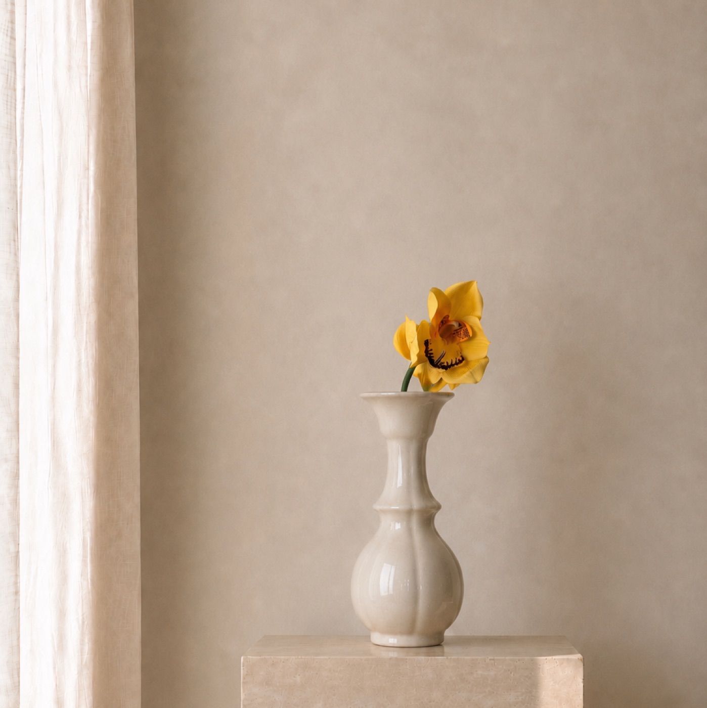 Ochre Orchid Bud Vase