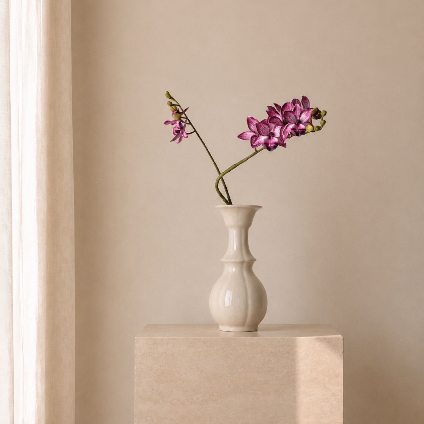 Magenta Orchid Stem Vase