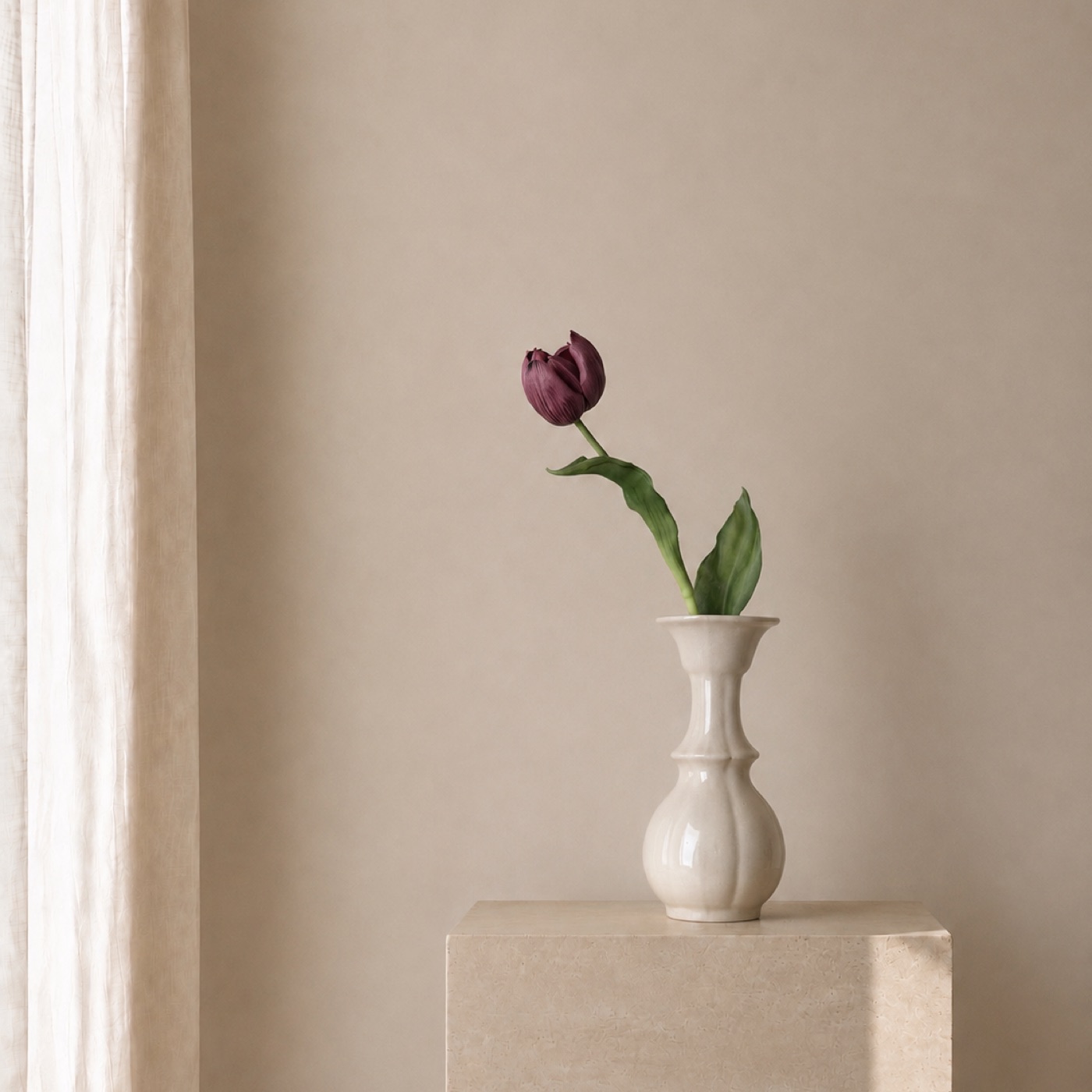 Aubergine Tulip Bud Vase