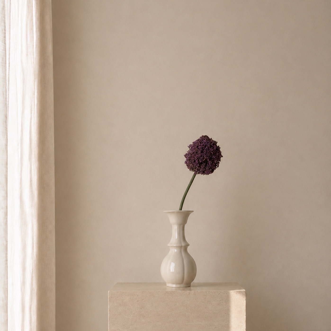 Aubergine Pompon Solitary Vase