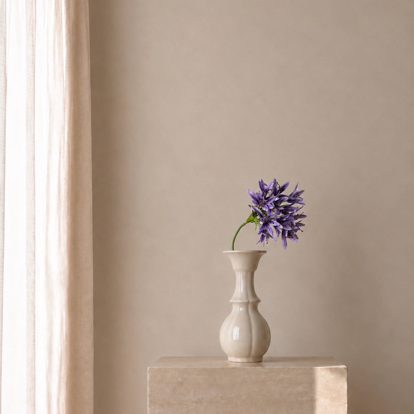 Violet Cornflower Porcelain Vase