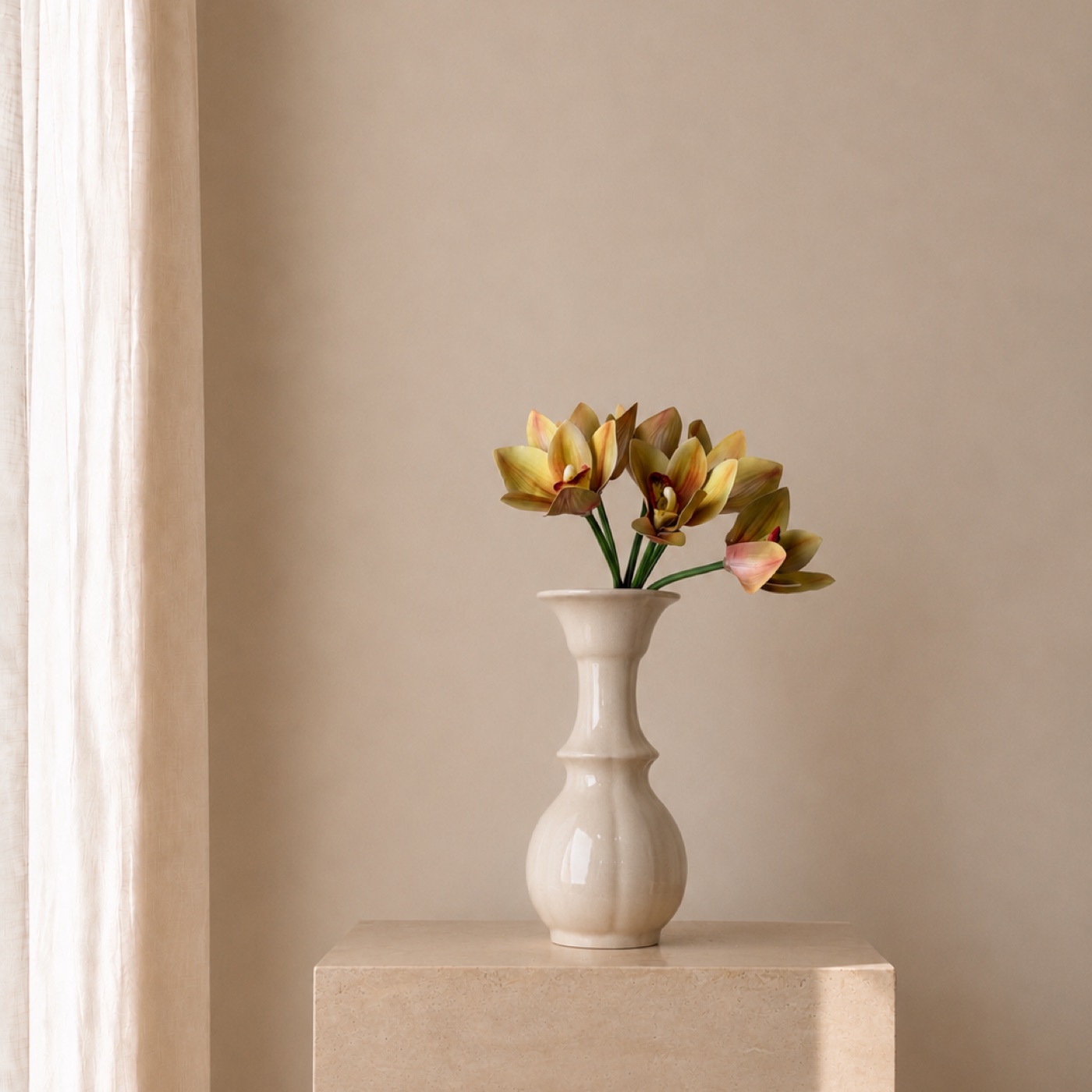 Ochre Tulip Salon Vase