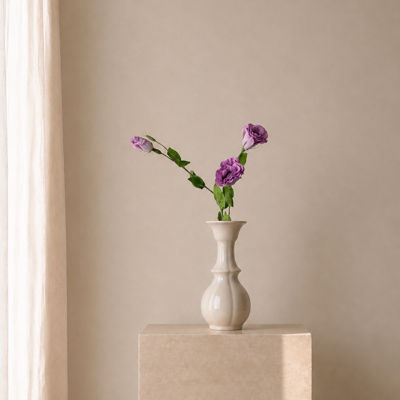 Violet Thistle Branch Vase