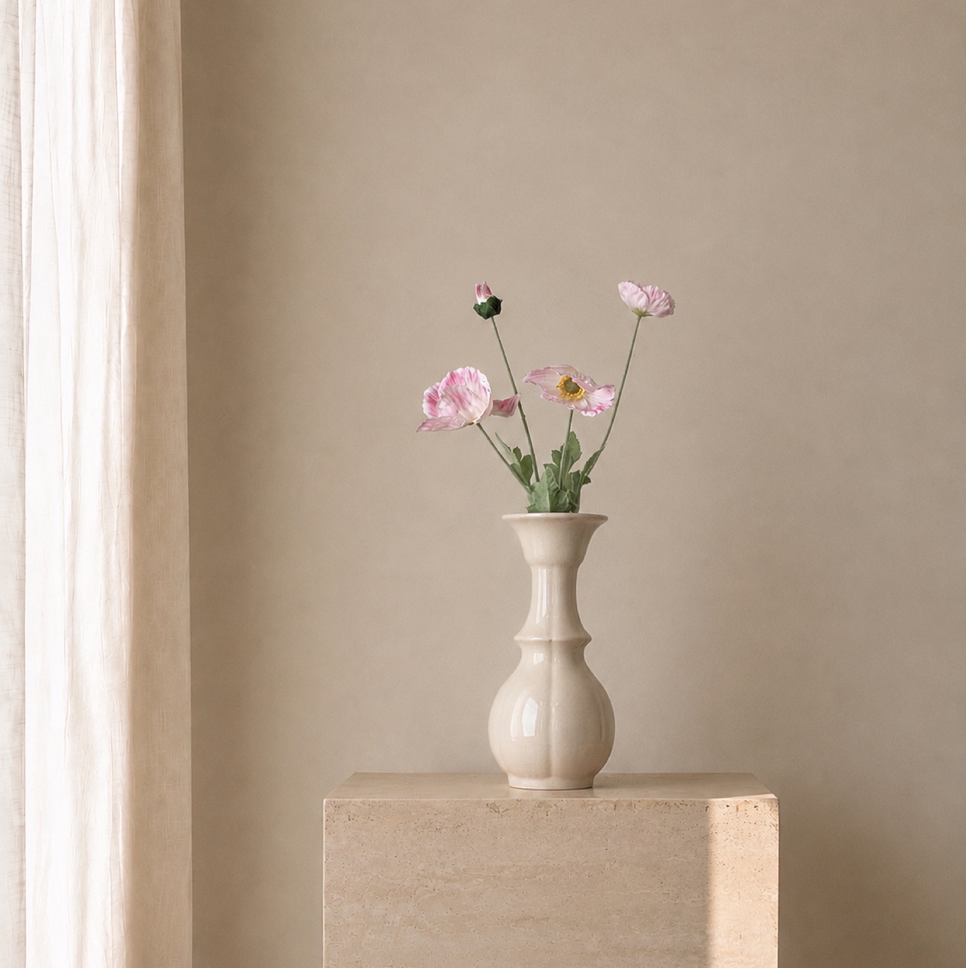 Powder Pink Wildflower Vase