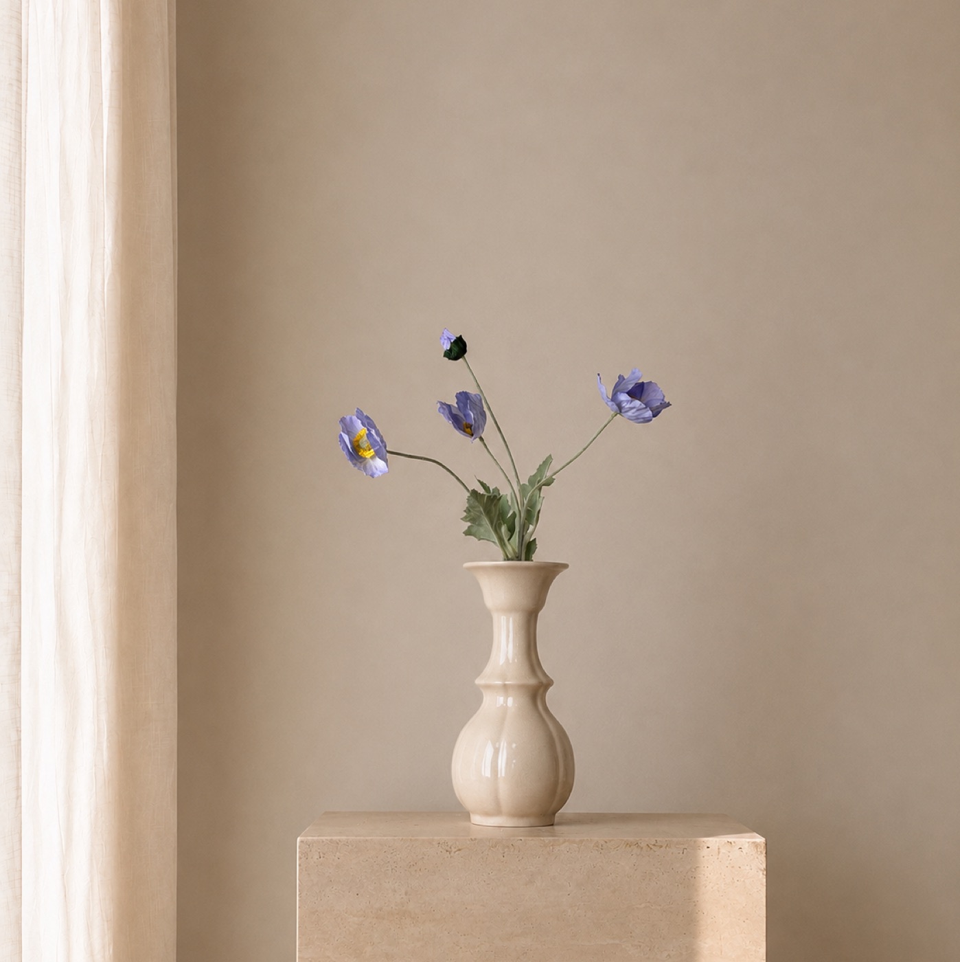 Periwinkle Anemone Bud Vase