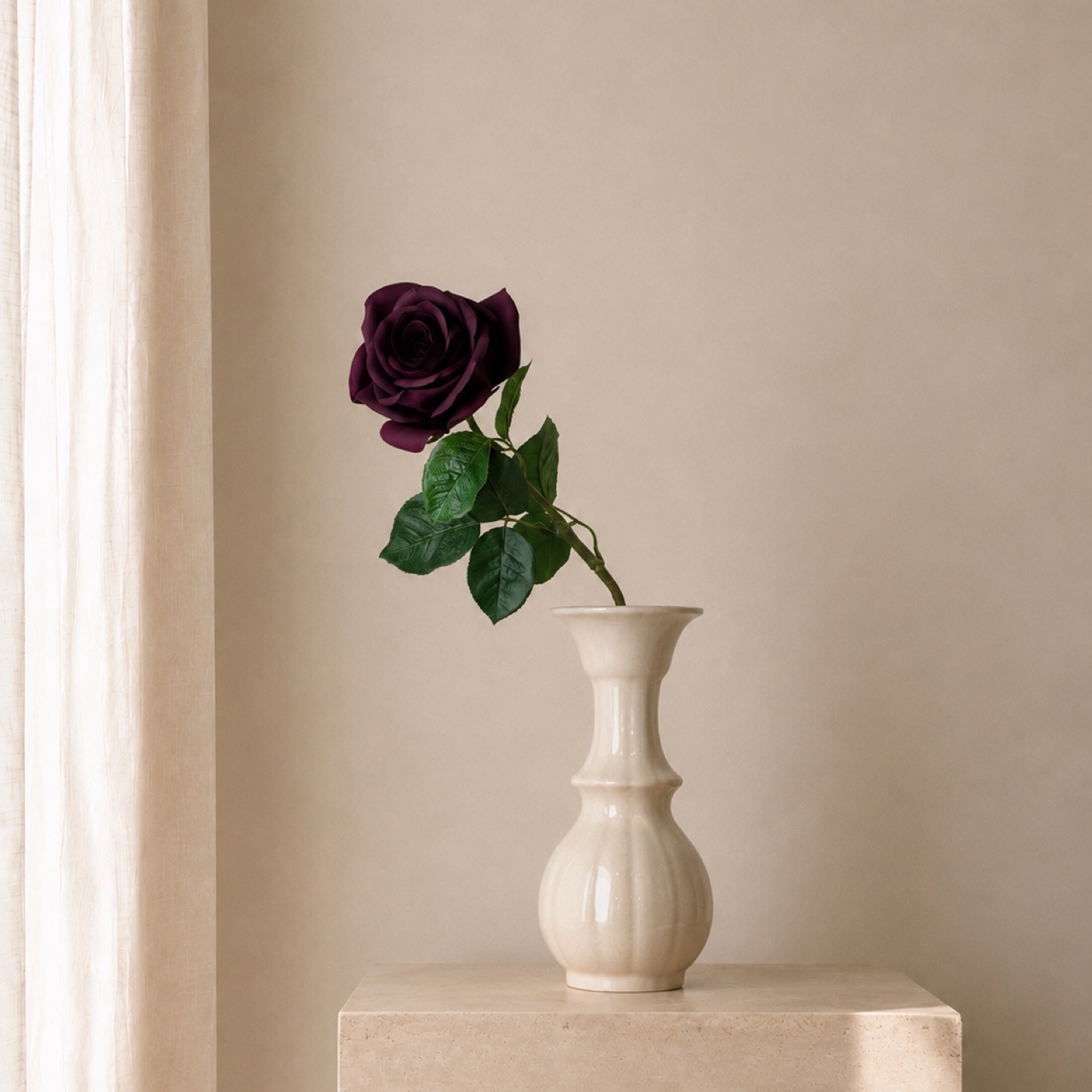 Noir Rose Porcelain Vase