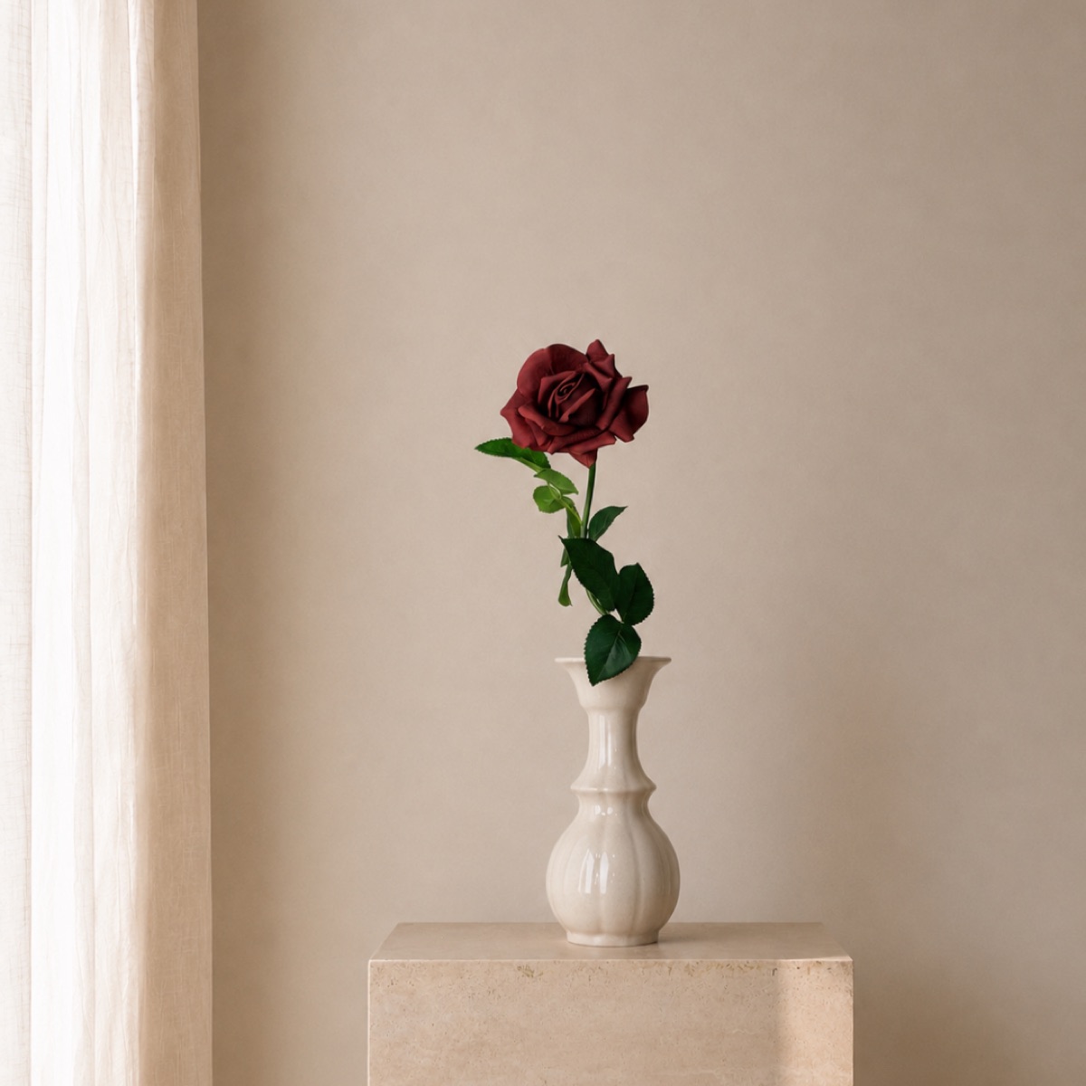 Real-Touch Autumn 'Austin' Garden Rose Stem (Coffee) — detail 2