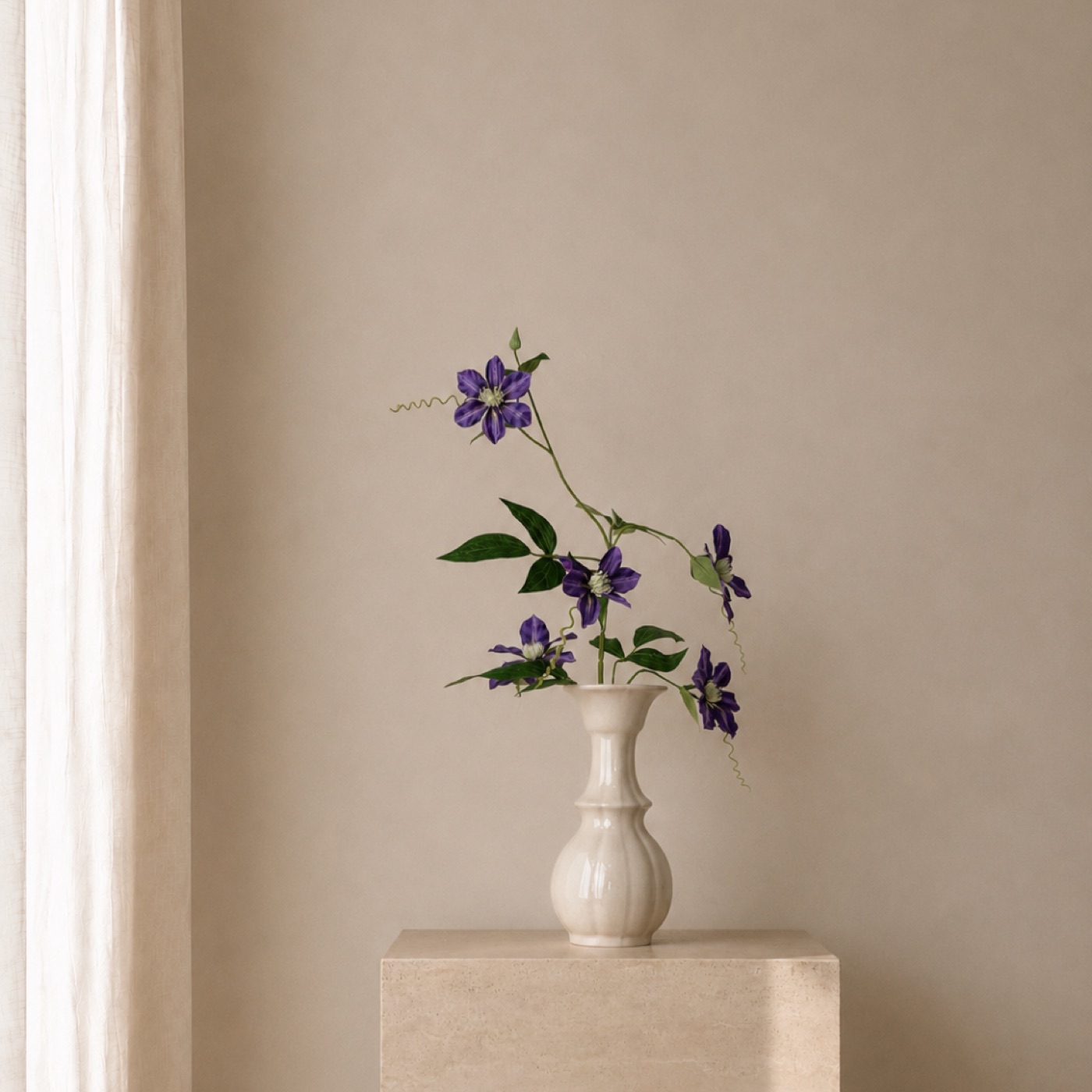 Faux Mini Clematis Stem (Deep Purple)