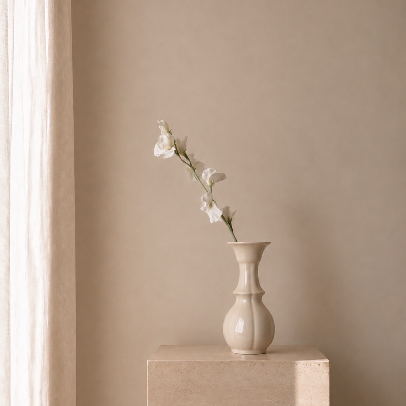 Alabaster Orchid Arc Vase