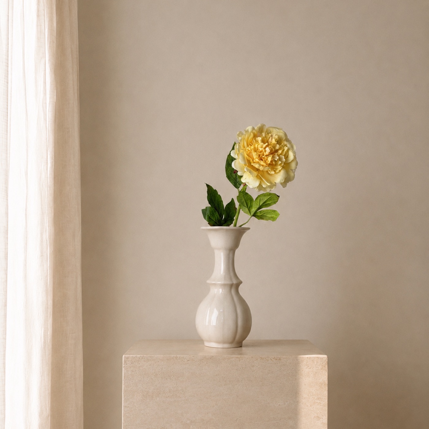 Golden Peony Petite Vase