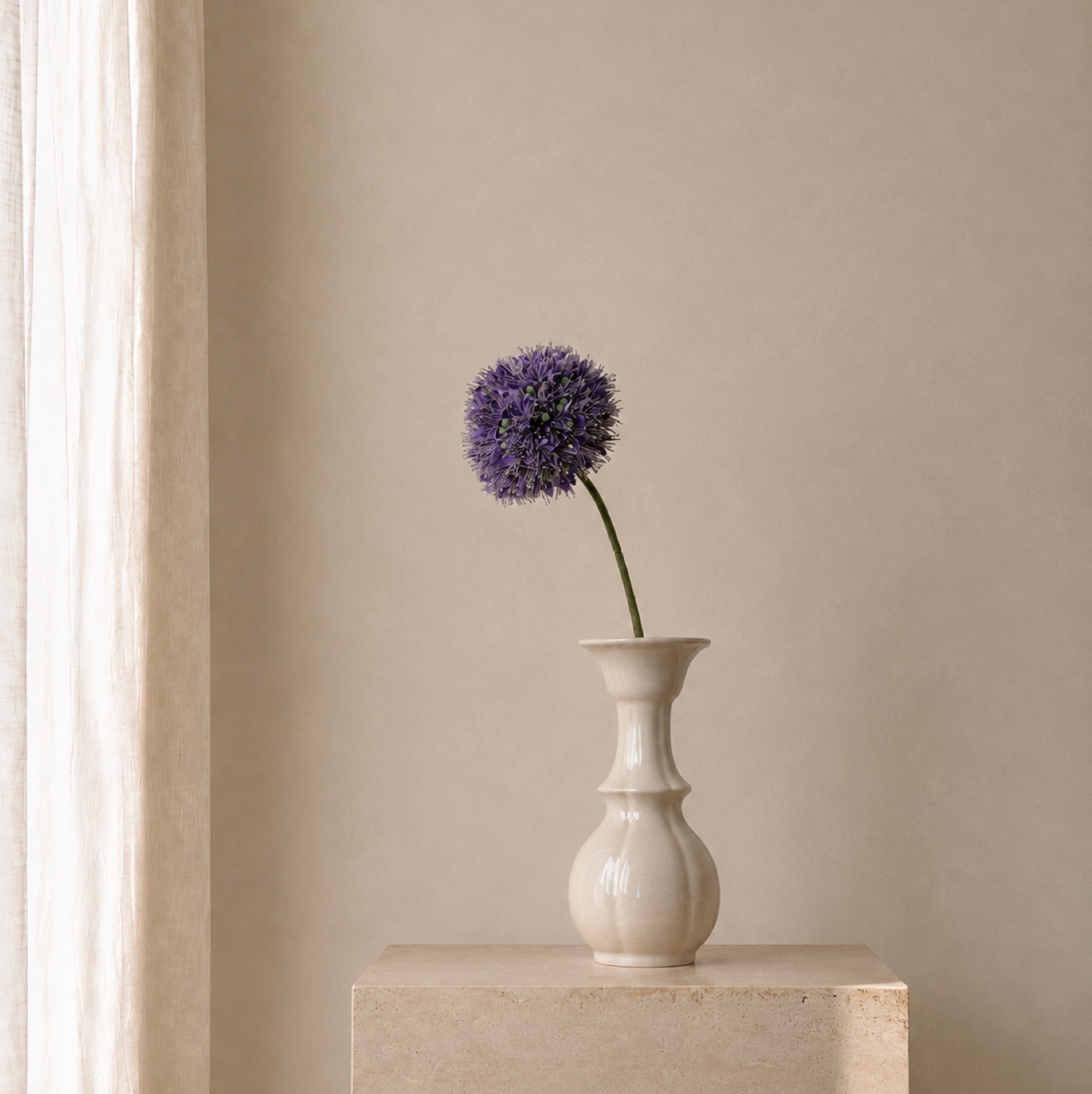 Faux Drumstick Allium Stem (Purple)