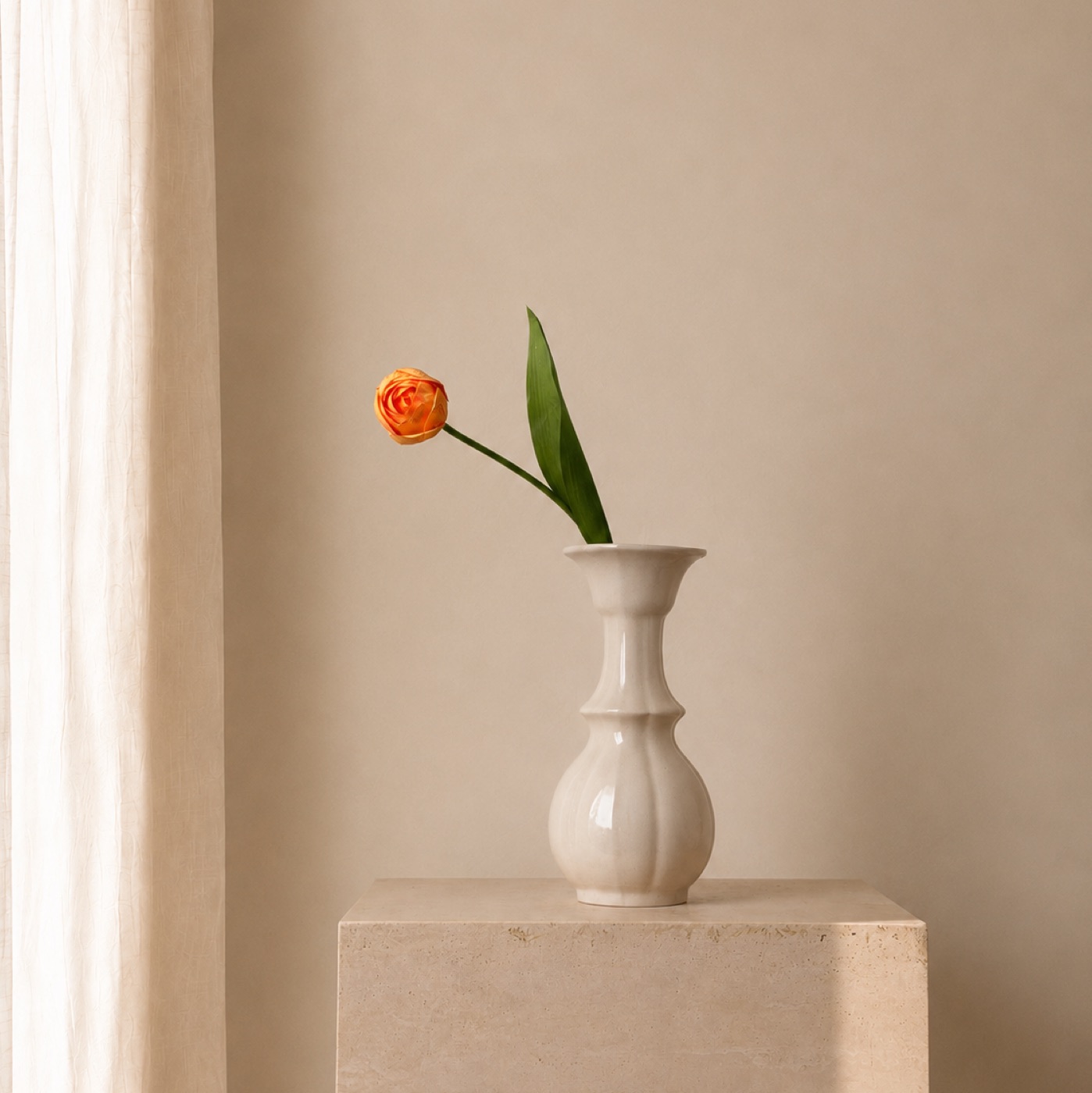 Real-Touch Tulip Stem (Orange)
