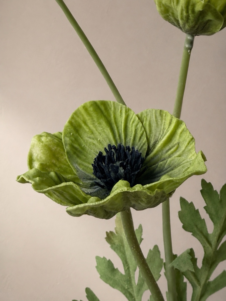 Real-Touch Corn Poppy Spray, 3-Bloom (Autumn Green)
