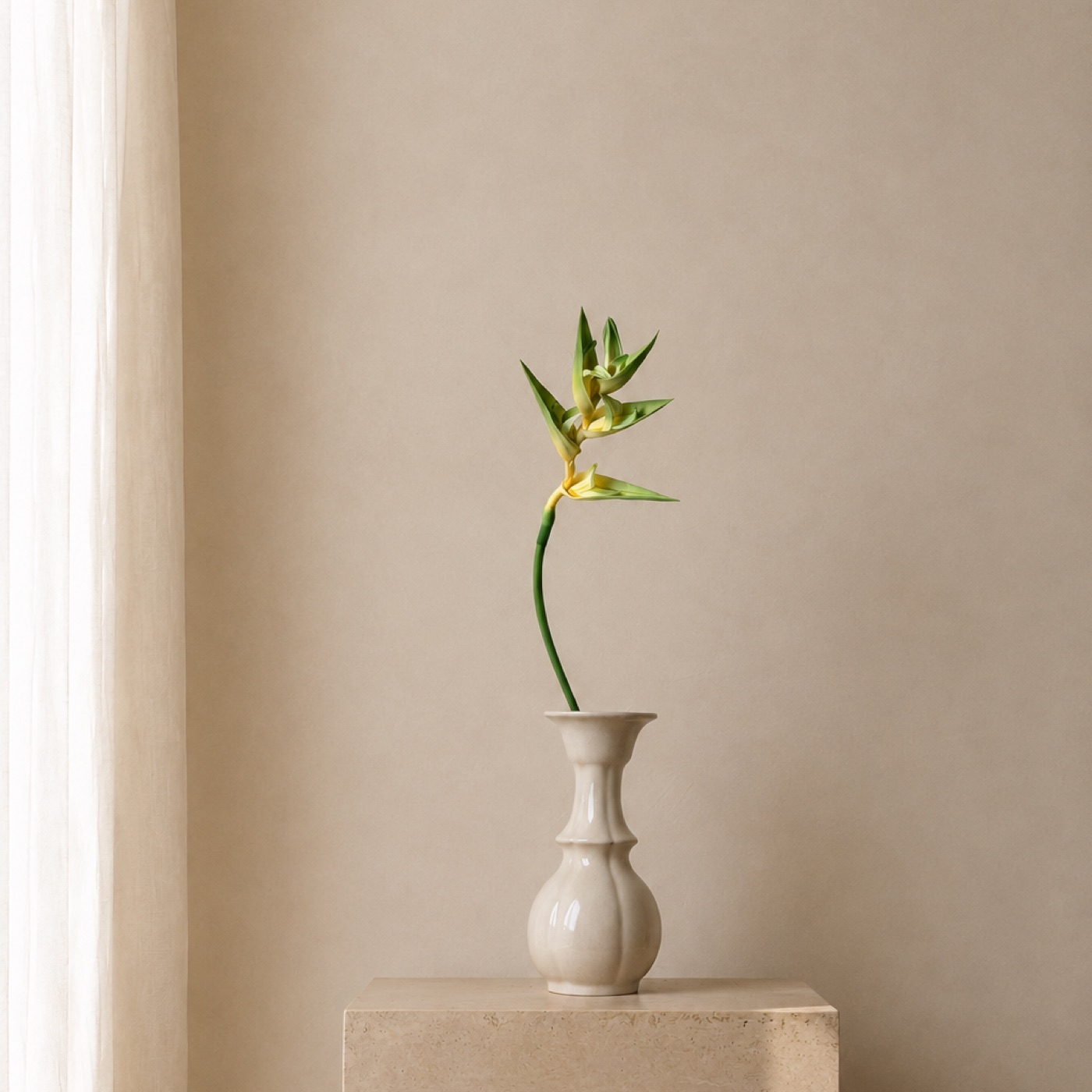 Real-Touch Golden Heliconia Stem (Green)