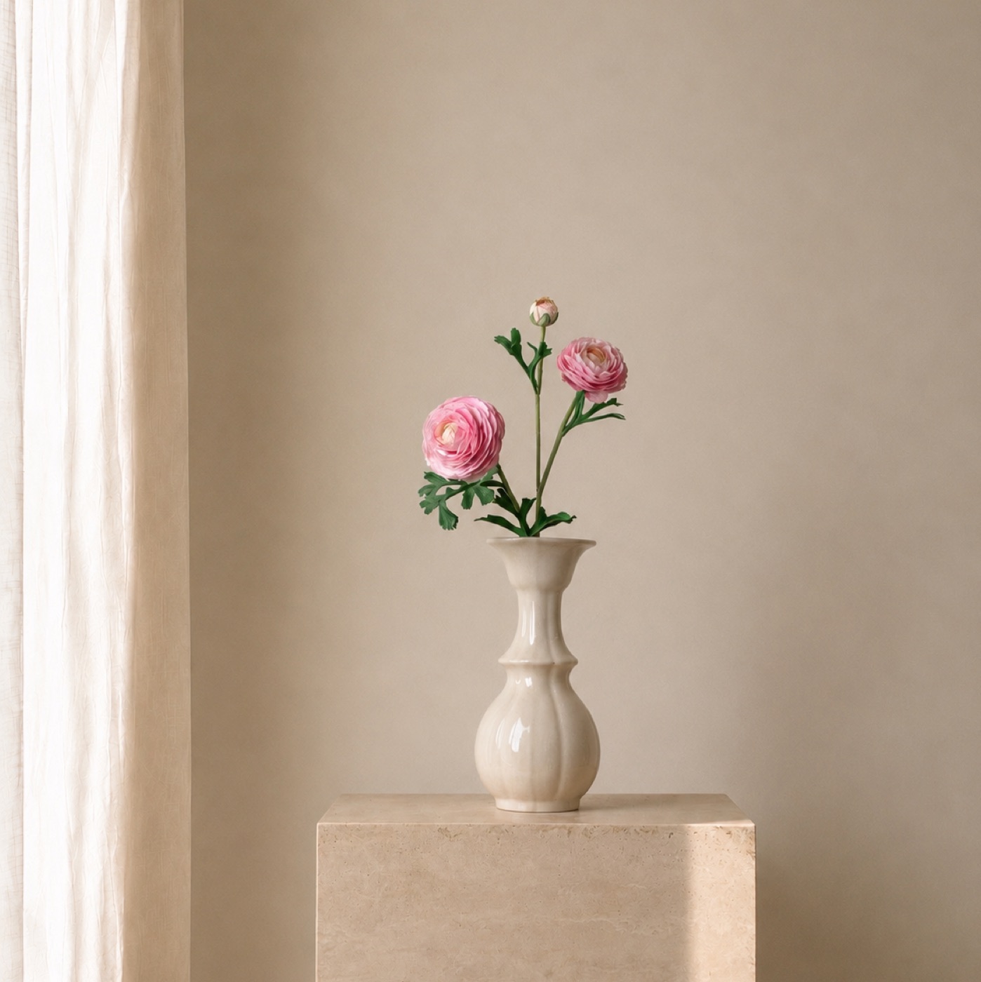 Real-Touch Lisianthus Spray, 3-Bloom (Pink)
