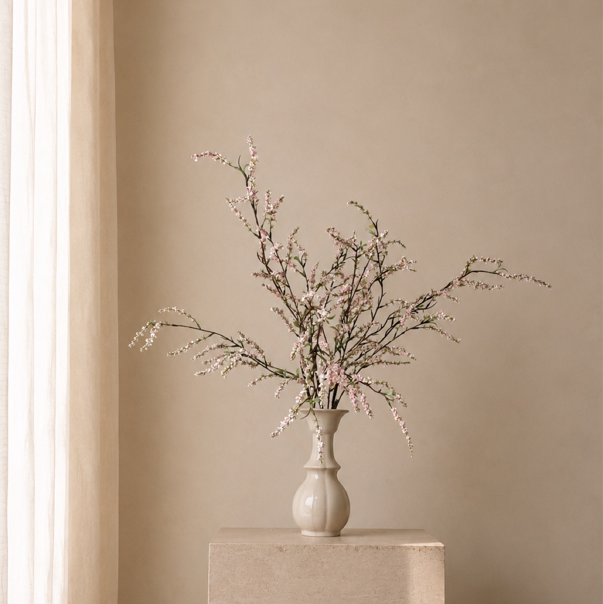 Real-Touch Snow Willow Stem, Long (Pink)