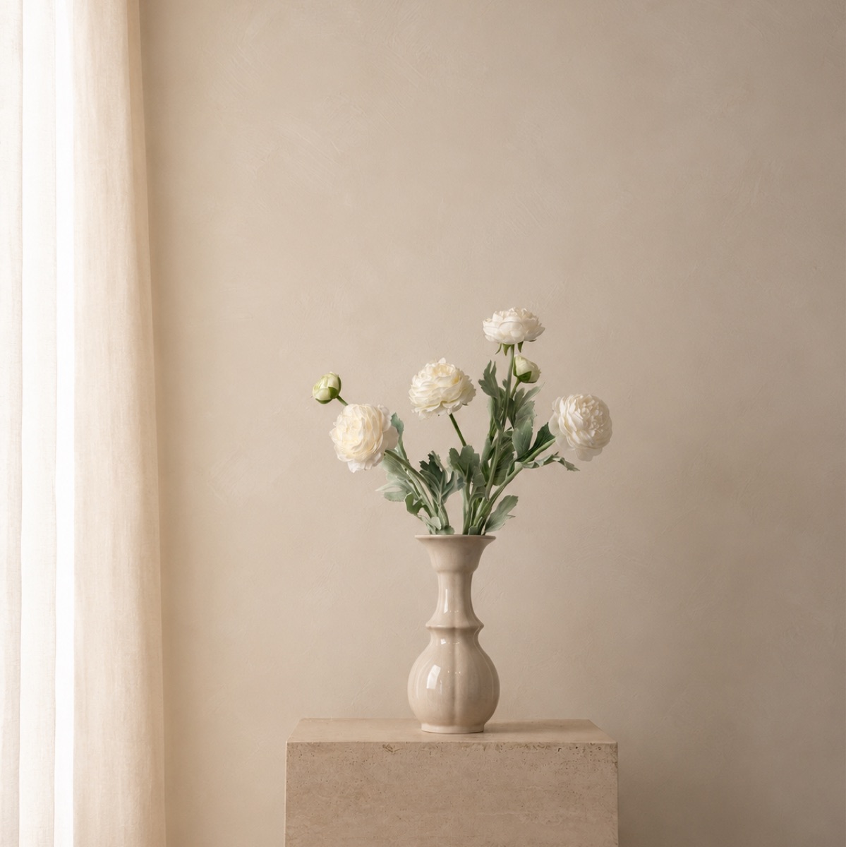 Real-Touch Fancy Lisianthus Spray, 3-Bloom (White) — detail 2