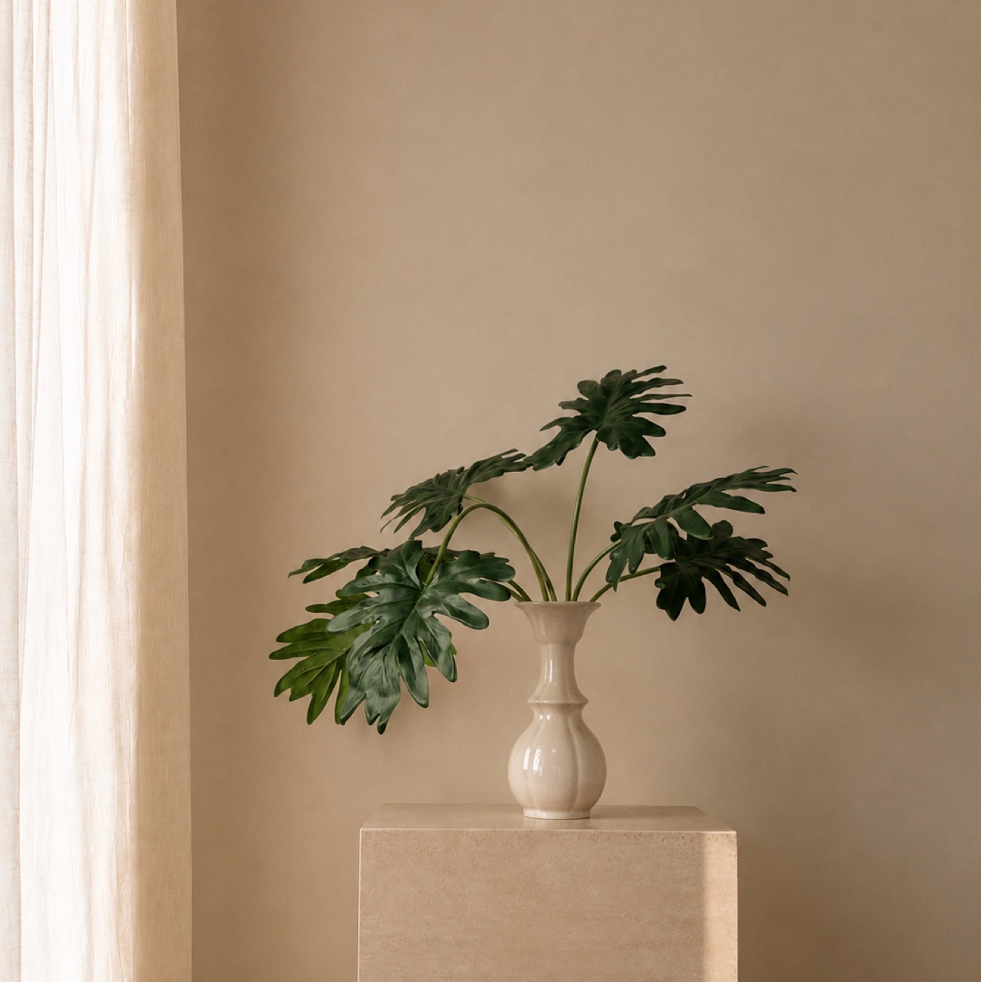 Faux Selloum Philodendron Bundle, 7-Leaf (Green)