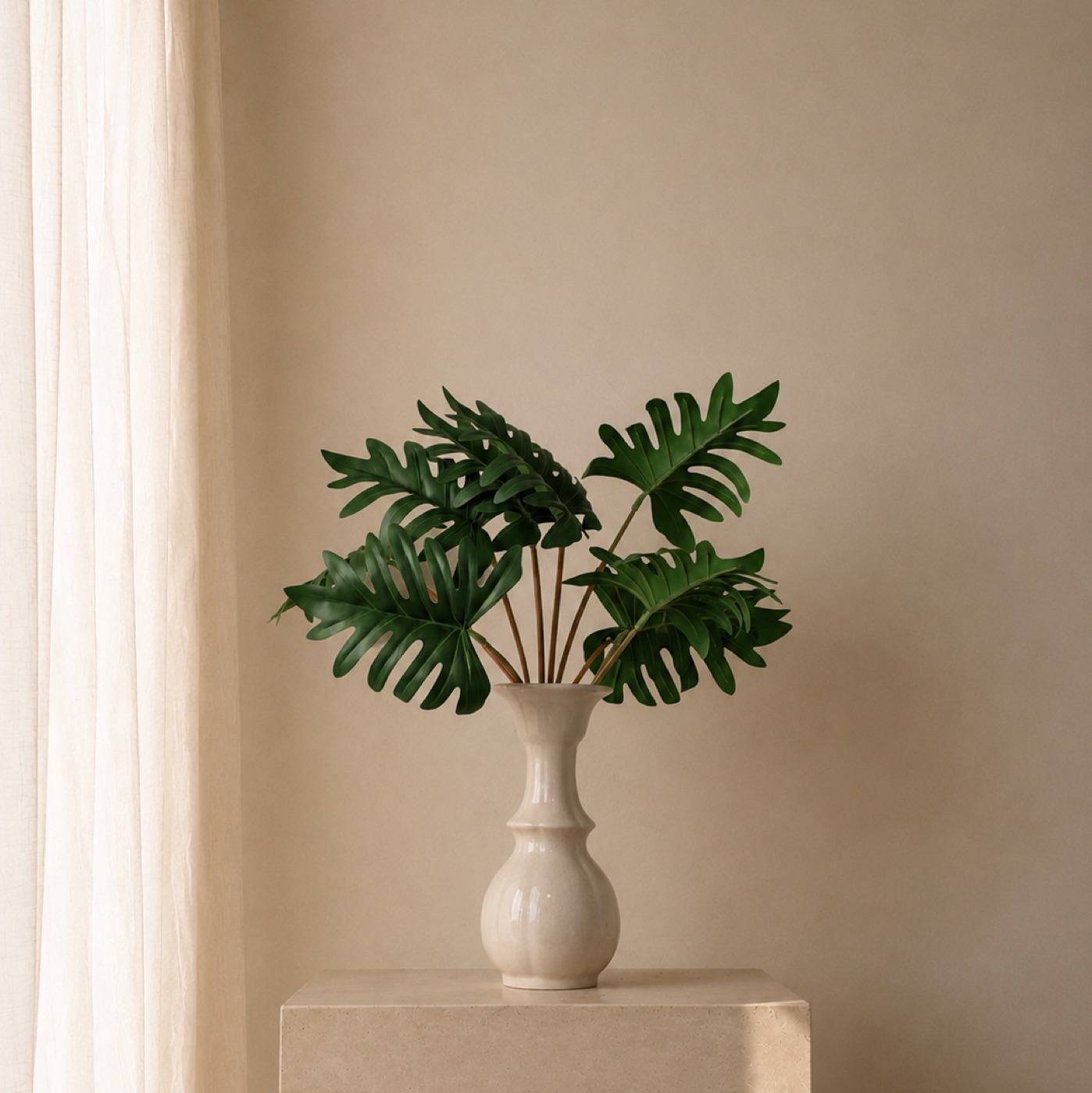 Real-Touch Philodendron Leaves, 9-Head (Green, Large)