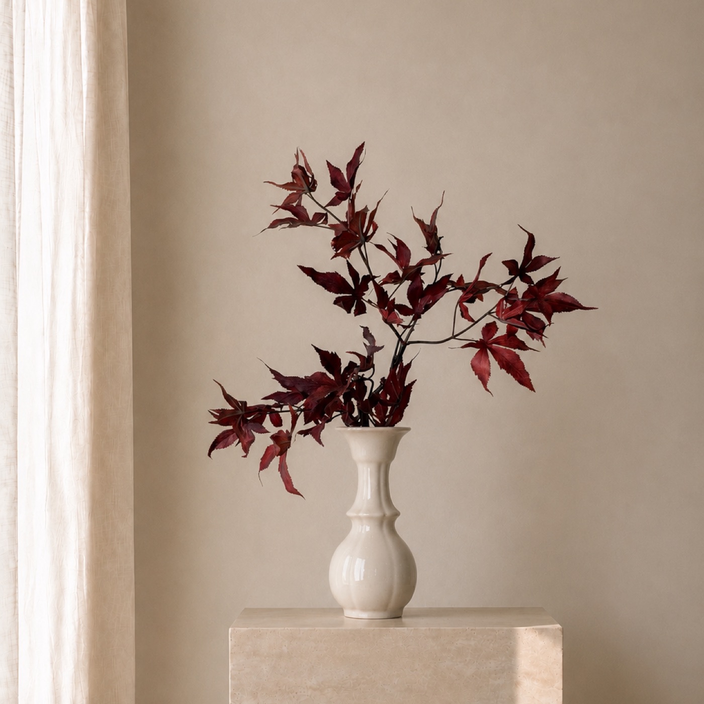 Burgundy Acer Branch Vase