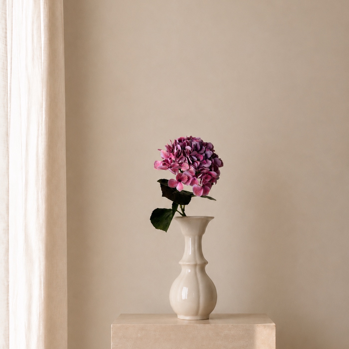 Fuchsia Hydrangea Bud Vase
