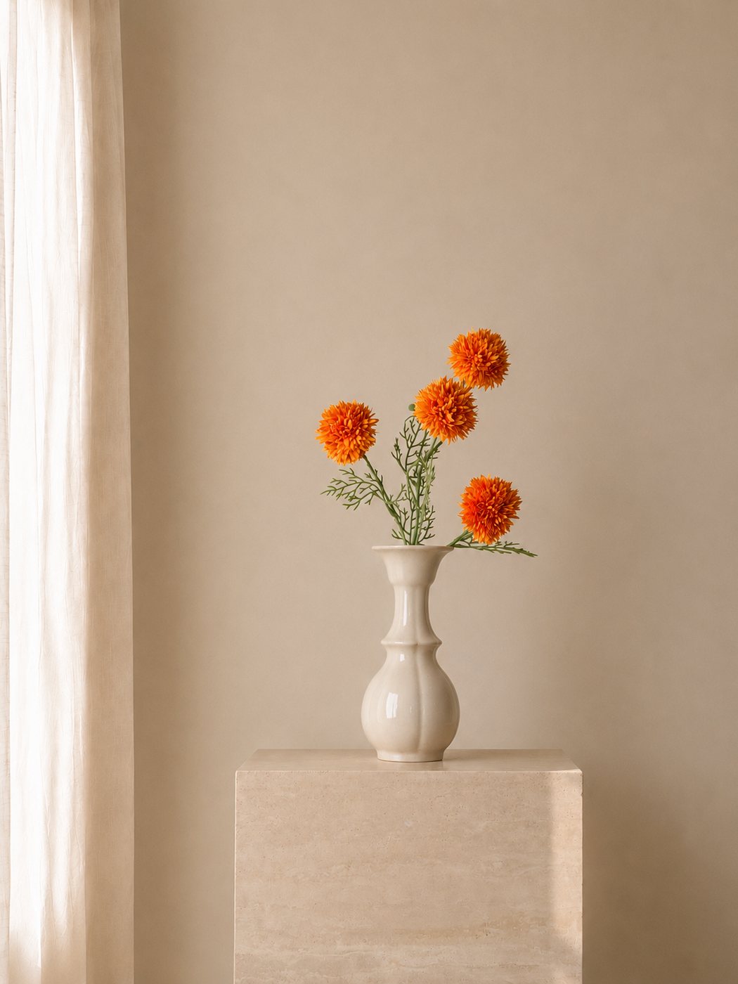 Tangerine Marigold Vase