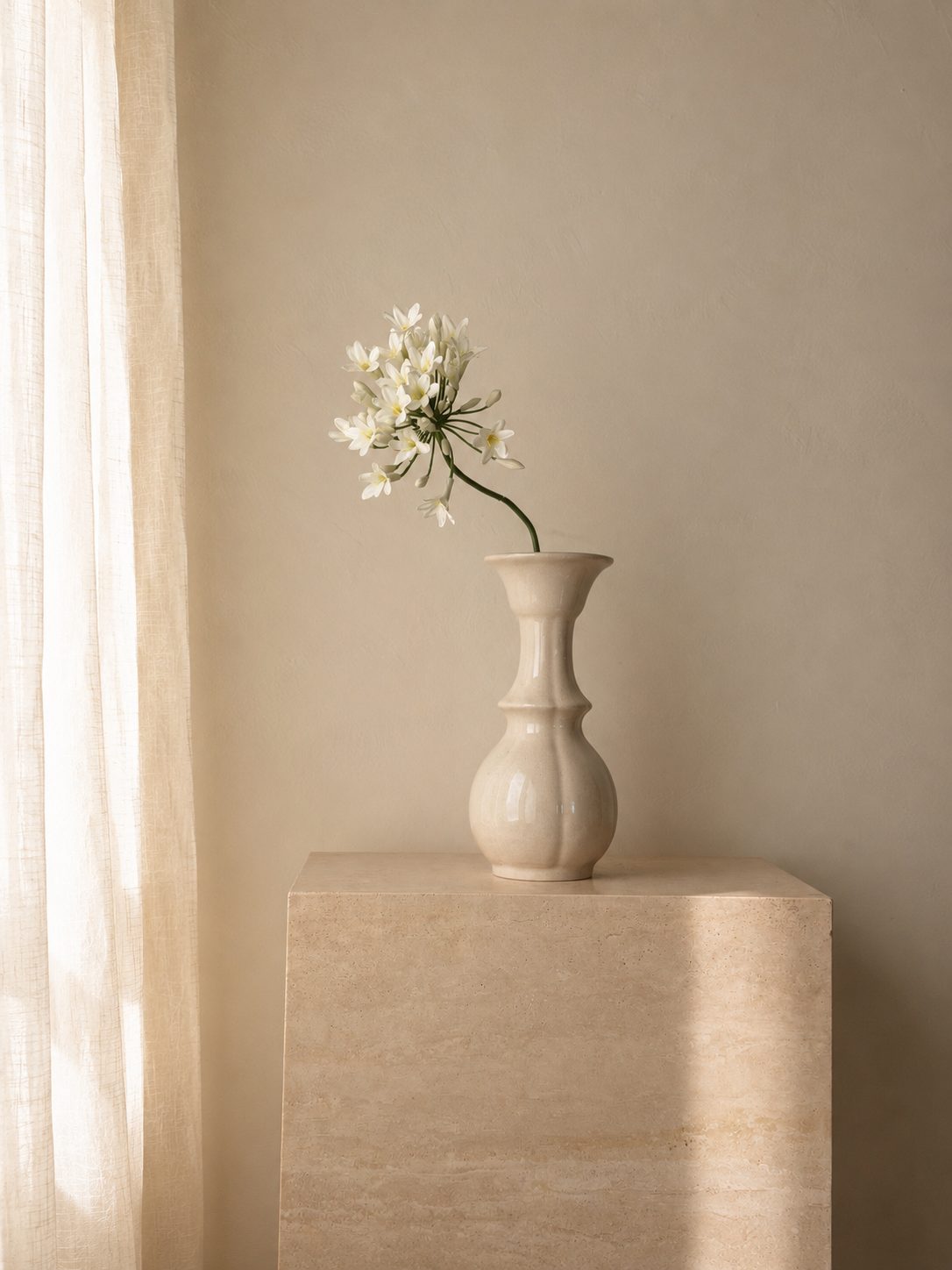 White Blossom Arc Vase
