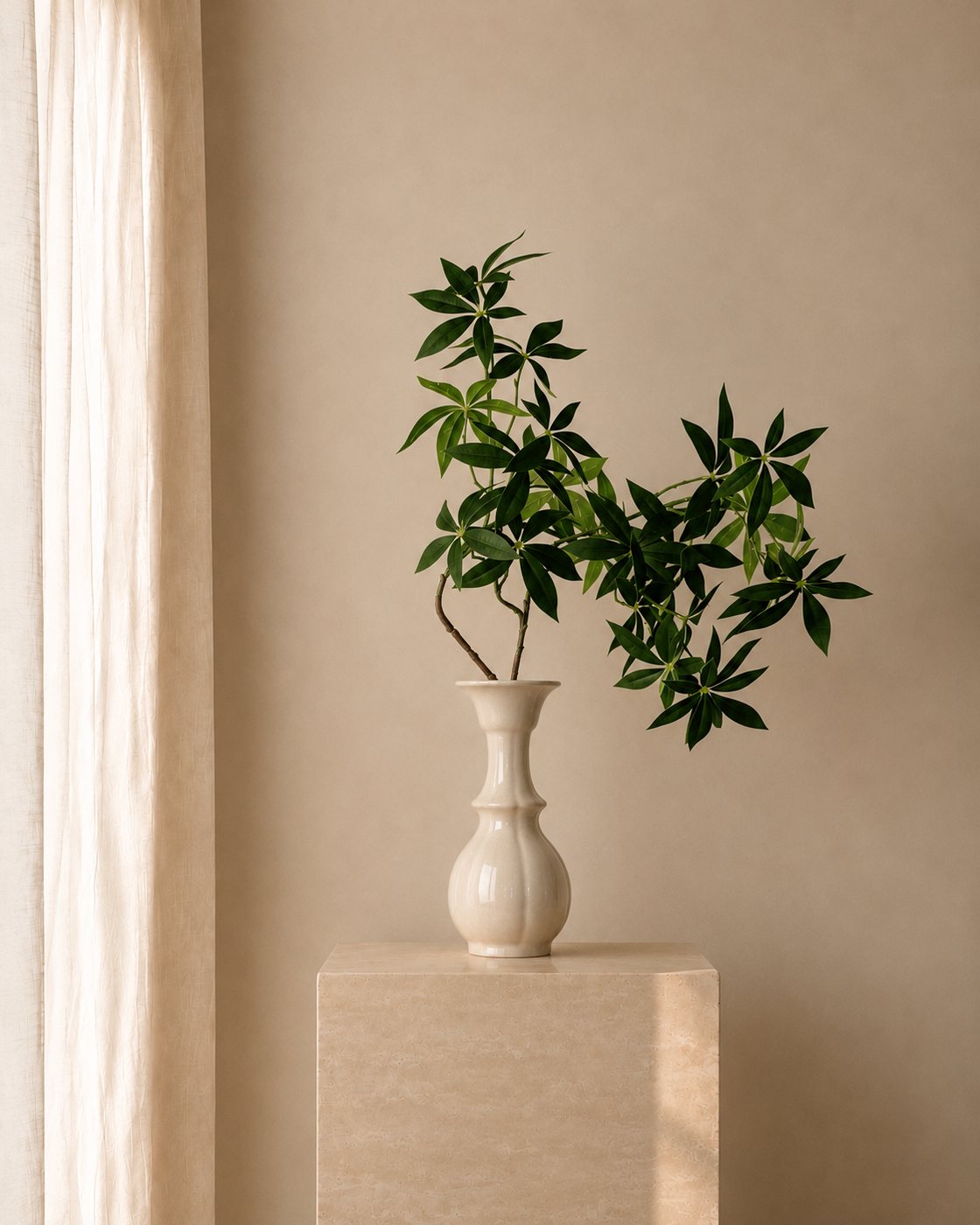 Verdant Laurel Branch Vase